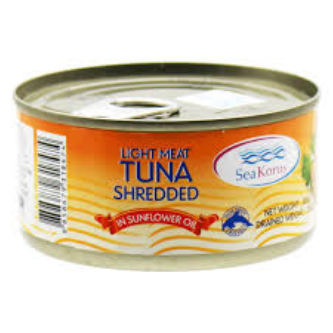 SEA KORUS TUNA SHREDDED IN SUNFLOWER OIL 185G